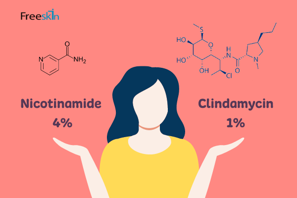 So sánh tác dụng của nicotinamide với clindamycin